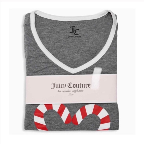 NWT Juicy Couture PJ Set Christmas Pajamas in Red Gray  🩵Price is Firm🩵 - Picture 4 of 13